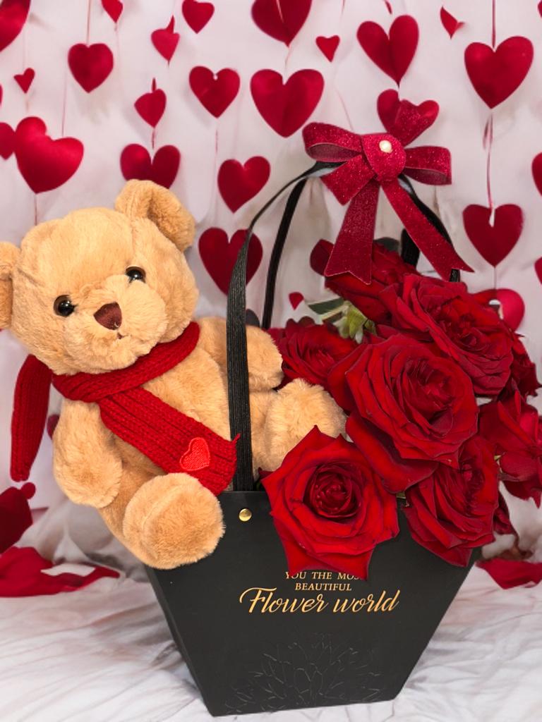 BOX ROSE & PELUCHE