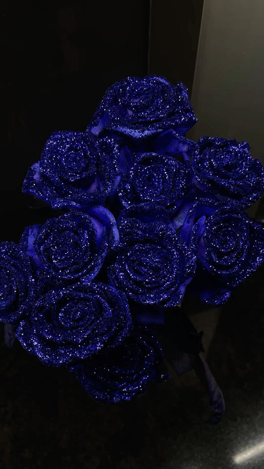 BLU GLITTER ROSES