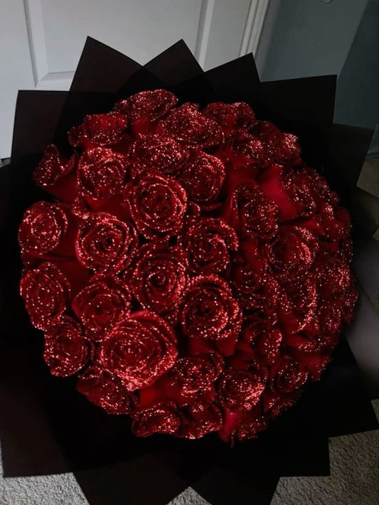 RED GLITTER ROSES
